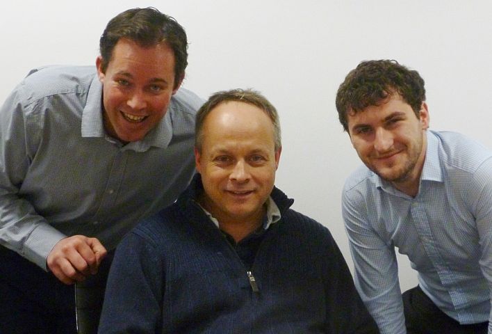 Loving the Cotswolds editor David Wood, centre, with Richard Jaques, left, and Nathaniel Davie, right, of Cotswold Web Services.